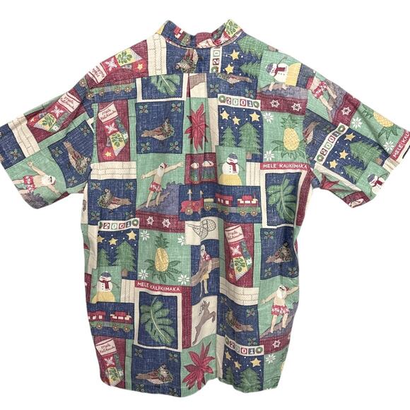 Vintage Y2K Reyn Spooner Mele Kalikimaka Pullover Camp Shirt Limited Issue XXL - Picture 2 of 10